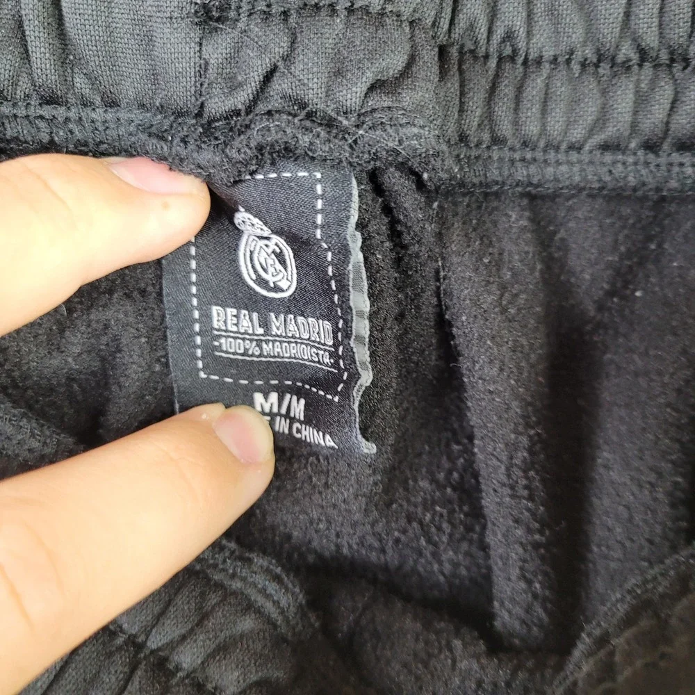Real Madrid Joggers Mens M Black Performance‎ Stretch Active